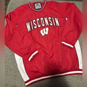 Wisconsin Badgers Colosseum Pullover Windbreaker Jacket Size 1XLT Mesh Lined